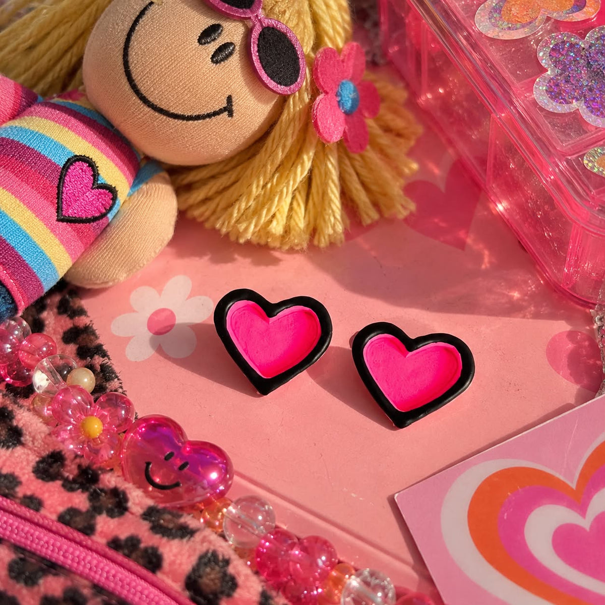 Groovy Chick Heart Studs