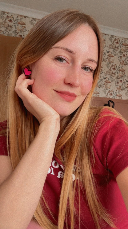 Groovy Chick Heart Studs