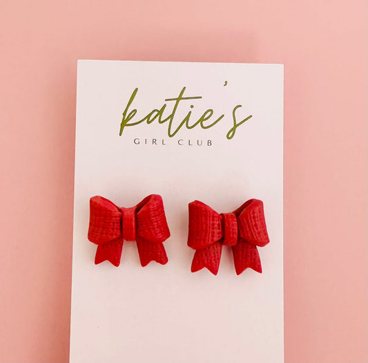 Red Bow Studs