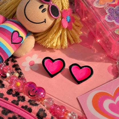 Groovy Chick Heart Studs