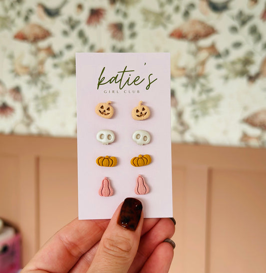 Skull Pumpkin Stud Set